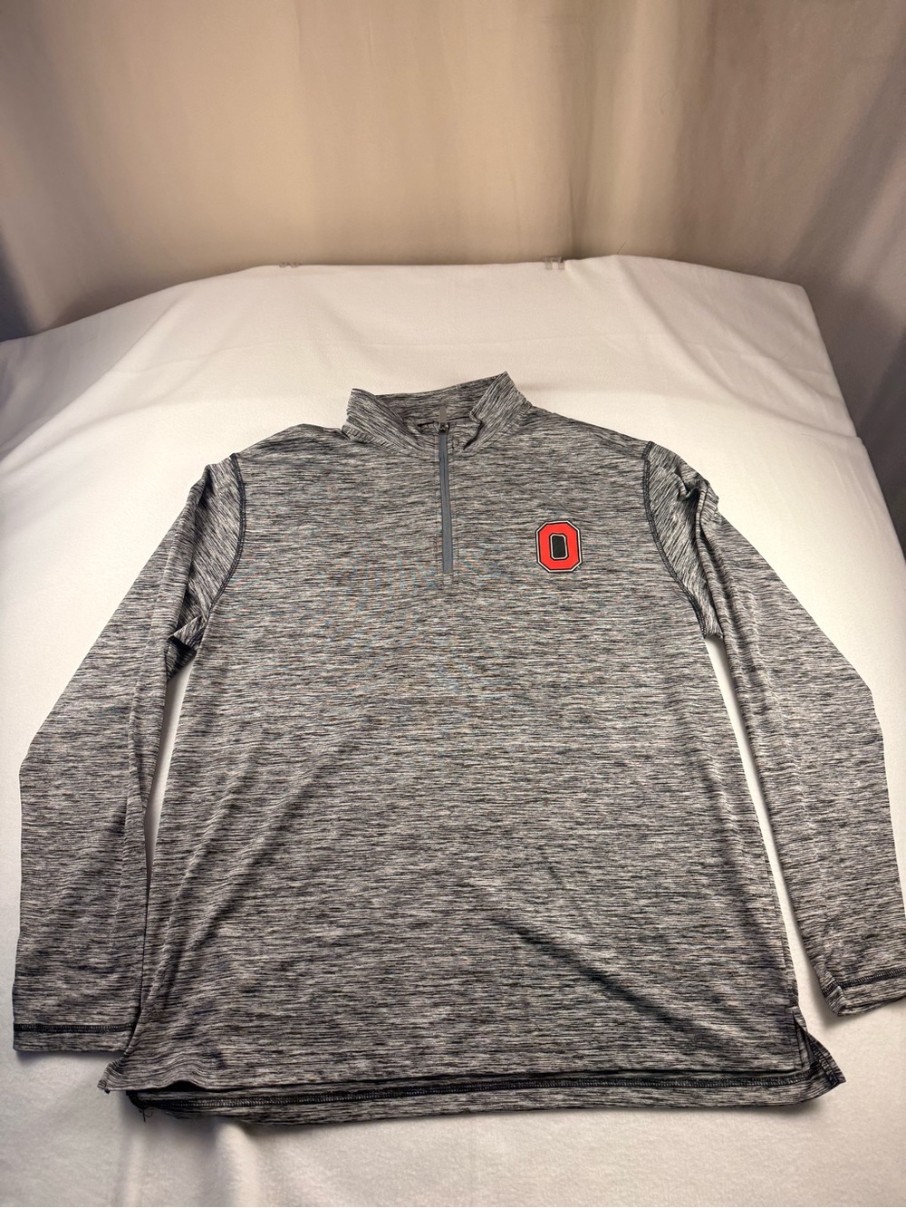 Ohio State Gray Long-Sleeve Quarter-Zip Tee 355